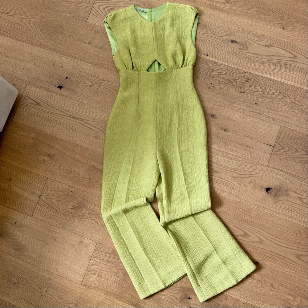 Emilia Wickstead lime green jumpsuit UK 10